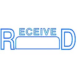 DESKMATE PRE INK STAMP R01B RECEIVED (DATE) BLUE