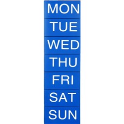 QUARTET MAGNETIC DAYS 50 X 25MM BLUE SET OF 7