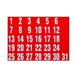 QUARTET MAGNETIC DATES 25 X 30MM RED SET OF 31