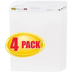 POST-IT 559-VAD EASEL PAD SELF STICK 635X775MM VALUE PACK WHITE 30 SHEET PAD PACK OF 4