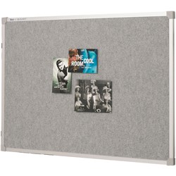 QUARTET PENRITE FABRIC BULLETIN BOARD 900 X 600MM ALUMINIUM FRAME GREY/SILVER