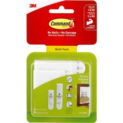 COMMAND 17203 PICTURE HANGING STRIPS SMALL AND MEDIUM PACK WHITE
