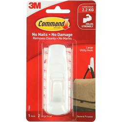 COMMAND 17003 GENERAL PURPOSE HOOKS LARGE SINGLE WHITE