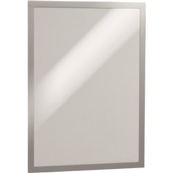 DURABLE DURAFRAME SIGN HOLDER A3 ADHESIVE BACK SILVER PACK OF 2