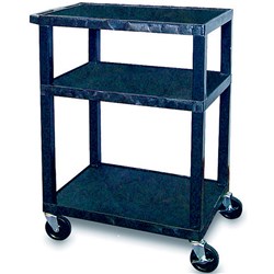 TUFFY UTILITY TROLLEY 3 SHELF 86CMH BLACK