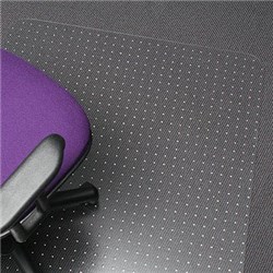 MARBIG POLYCARBONATE CHAIR MAT NOTCHED BASED FOR MEDIUM PILE CARPET 90 X 120CM CLEAR