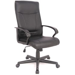 SYLEX HEMSWORTH EXECUTIVE CHAIR HIGH BACK WITH ARMS BLACK BONDED LEATHER