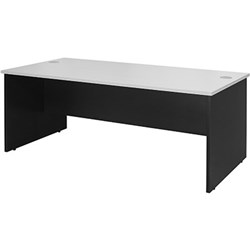 LOGAN STRAIGHT DESK 1500W X 750D X 730MMH WHITE AND IRONSTONE