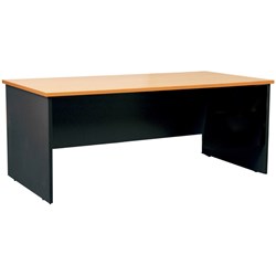LOGAN STRAIGHT DESK 1800W X 900D X 730MMH BEECH AND IRONSTONE