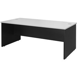 LOGAN STRAIGHT DESK 1800W X 900D X 730MMH WHITE AND IRONSTONE