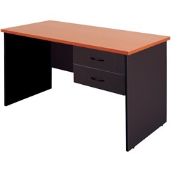 LOGAN STUDENT DESK WITH DRAWERS 1200W X 600D X 730MMH BEECH AND IRONSTONE