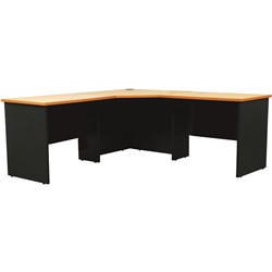 LOGAN CORNER WORKSTATION 1800/1800W X 750D X 730MMH BEECH AND IRONSTONE