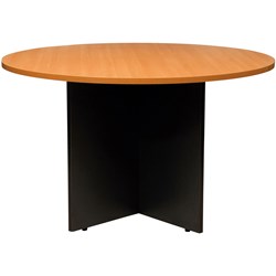 LOGAN ROUND MEETING TABLE 900 DIAMETER X 730MMH BEECH TOP IRONSTONE BASE