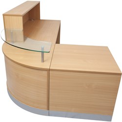 RAPIDLINE FLOW RECEPTION COUNTER 2400/1600W X 800D X 1160MMH BEECH