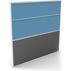 RAPIDLINE RAPID SCREEN 1800W X 30D X 1650MMH BLUE FABRIC / IRONSTONE BASE