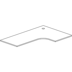 RAPIDLINE CORNER WORKSTATION TOP ONLY 1800/1200W X 700D X 25MMD WITH CABLE PORT BEECH
