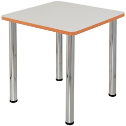 SYLEX QUORUM GEOMETRY MEETING TABLE SQUARE 750W X 750D X 740MMH CHROME AND OFF WHITE