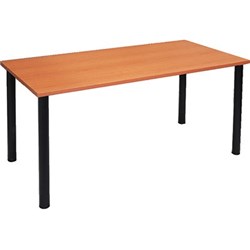 RAPIDLINE STEEL FRAME TABLE 1800W X 900D X 730MMH BEECH TOP BLACK FRAME