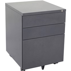 RAPIDLINE GO STEEL MOBILE PEDESTAL 2 DRAWER 1 FILE 460W X472DX610MMH GRAPHITE RIPPLE