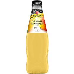 SCHWEPPES ORANGE/MANGO NATURAL MINERAL WATER 300ML GLASS BOTTLE PACK OF 24