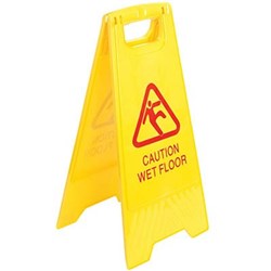 ITALPLAST A-FRAME SAFETY SIGN CAUTION WET FLOOR 390W X 300D X 595MMH YELLOW