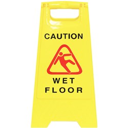 CLEANLINK A-FRAME SAFETY SIGN WET FLOOR 320W X 310D X 650MMH YELLOW
