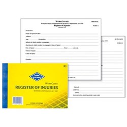 ZIONS RI REG OF INJURIES BOOK A5 NSW DUPLICATE 25 FORMS