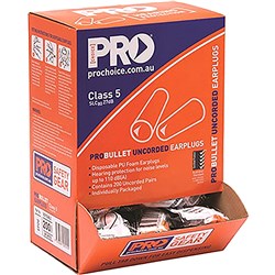 ZIONS PROPLUG DISPOSABLE EAR PLUGS UNCORDED 110DB(A) BLUE AND ORANGE BOX OF 200