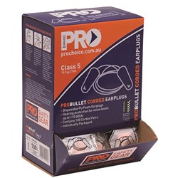 ZIONS PROPLUG DISPOSABLE EAR PLUGS CORDED 110DB(A) BLUE AND ORANGE BOX OF 100
