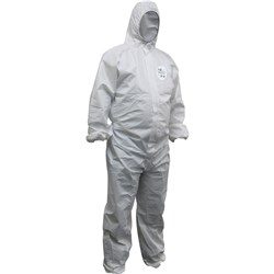 MAXISAFE CHEMGUARD DISPOSABLE COVERALLS SMS MEDIUM WHITE