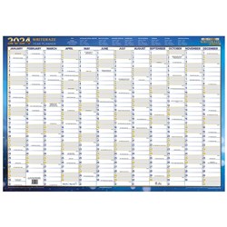 COLLINS WRITERAZE DATED WALL PLANNER 700 X 1000MM UNFRAMED BLUE
