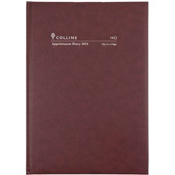 COLLINS APPOINTMENT DIARY A4 DAY TO PAGE BURGUNDY