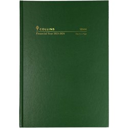 COLLINS FINANCIAL YEAR DIARY A5 DAY TO PAGE GREEN