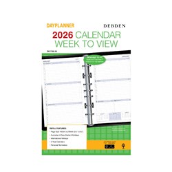 DEBDEN DAYPLANNER REFILL DESK 140 X 216MM DATED WEEK TO VIEW
