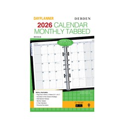 DEBDEN DAYPLANNER REFILL DESK 140 X 216MM DATED MONTH TO VIEW WITH TABS