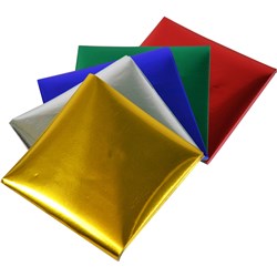 RAINBOW KINDER SQUARES FOIL 125MM 85GSM ASSORTED PACK OF 100
