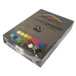 RAINBOW COVER PAPER A3 125GSM BLACK 500 SHEETS