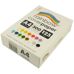 RAINBOW COVER PAPER A4 125GSM ASSORTED 500 SHEETS