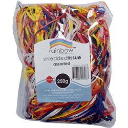 RAINBOW SHREDDED TISSUE ASSORTED COLOURS 250G