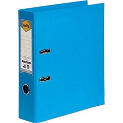 MARBIG LINEN PE LEVER ARCH BINDER A4 75MM SKY BLUE