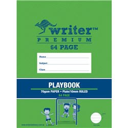 WRITER PREMIUM PLAYBOOK 330X240MM PLAIN & 10MM RULED W MARGIN 64 PAGE PLAYGROUND