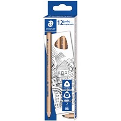 STAEDTLER NATURAL JUMBO TRIANGULAR PENCILS HB PACK OF 12