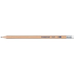 STAEDTLER NATURAL EXAM ERASER TIP GRAPHITE PENCILS 2B PACK OF 12