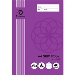 OLYMPIC G104 GRID BOOK A4 10MM GRID 48 PAGE