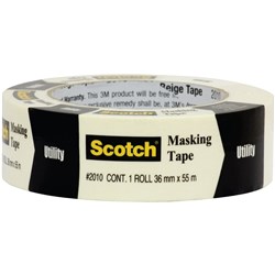 SCOTCH 2010 MASKING TAPE 36MMX55M GENERAL PURPOSE BEIGE