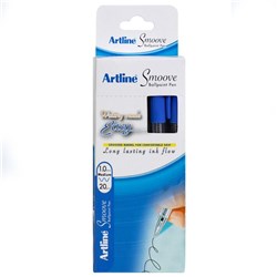 ARTLINE 8210 SMOOVE BALLPOINT PEN MEDIUM 1MM BLUE PACK OF 20