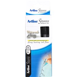 ARTLINE 8210 SMOOVE BALLPOINT PEN MEDIUM 1MM BLACK PACK OF 20