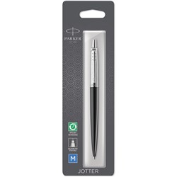PARKER JOTTER BALLPOINT PEN BOND STREET BLACK CHROME TRIM BLUE REFILL