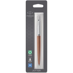 PARKER JOTTER BALLPOINT PEN CHELSEA ORANGE CHROME TRIM BLUE REFILL