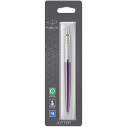 PARKER JOTTER BALLPOINT PEN VICTORIA VIOLET CHROME TRIM BLUE REFILL